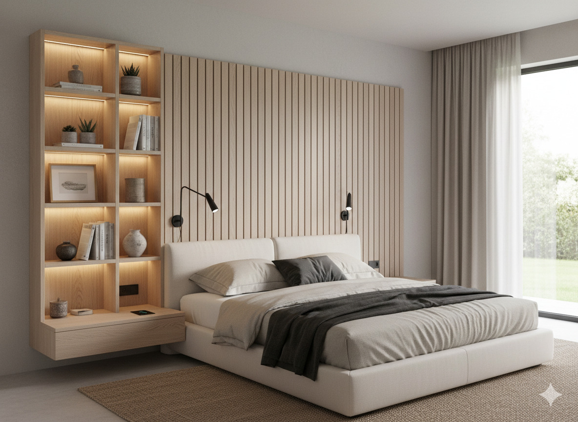 Cabecera de cama personalizada en roble