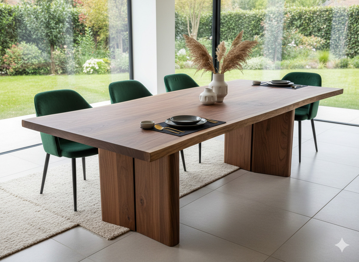 Mesa de comedor personalizada en nogal